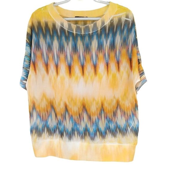 David Cline Chevron Print Dolman Sleeve Boxy Top Women's S Artsy Art To Wear - Picture 1 of 10